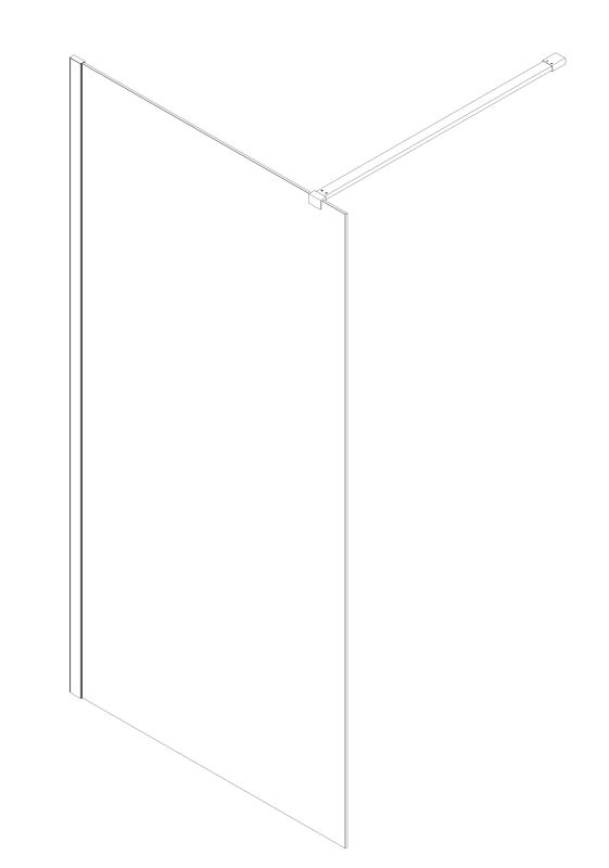 Душова перегородка Koer SR SP01-120x200-TR-01 Walk-In прозоре скло Easy Clean 8мм, хром (KR5394)