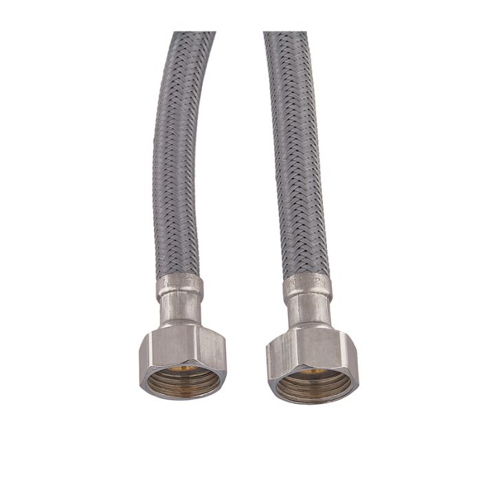 Гнучке підведення Zerix ZHN-02-F1/2"xM10-120 (нейлонове обплетення, гайки нерж) (пара) (ZX5161)
