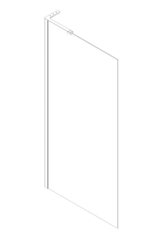 Душова перегородка Koer SR SP02-100x200-TR-07 Walk-In прозоре скло Easy Clean 8мм, графіт (KR5397)