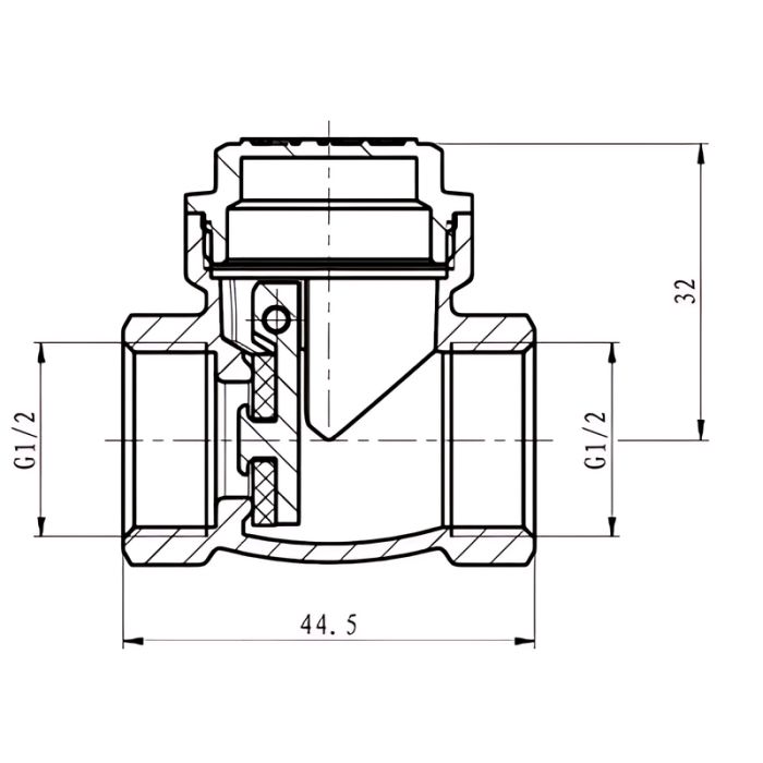 Клапан зворотний пелюстковий Koer KR.174-15 - 1/2" Т-подібний (KR5258)