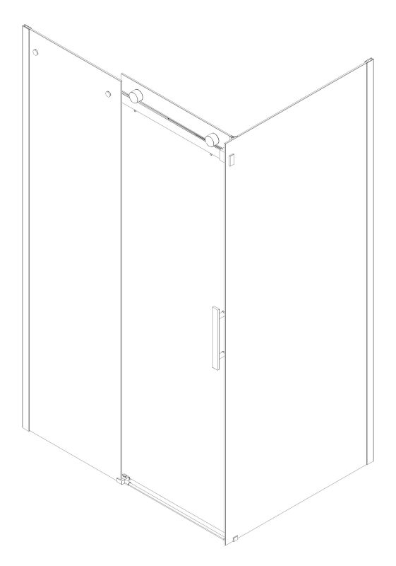 Бічна стінка до кабіни Koer SR SW01-90x200-TR-07 прозоре скло Easy Clean 8мм, графіт (KR5382)