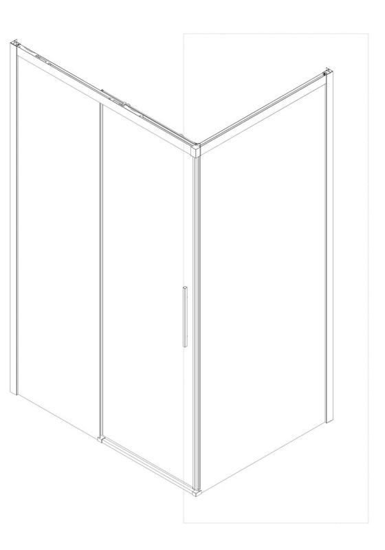 Бічна стінка до кабіни Koer SR SW05-90x200-TR-01 прозоре скло Easy Clean 6мм, хром (KR5407)