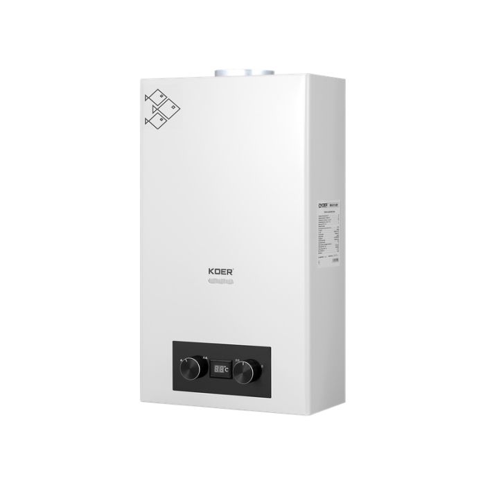 Газова колонка Koer KWH.G0110 WHITE димохідна 10 л/хв, колір білий (KR5553)