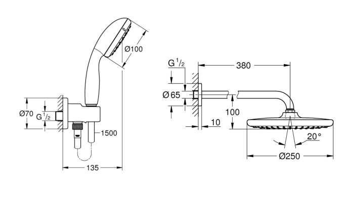 Душова система Grohe Grohtherm SmartControl (26416SC3)