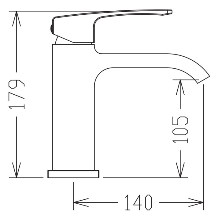 Змішувач для умивальника Koer KB-10037-07 (Колір графіт) (KR5999)