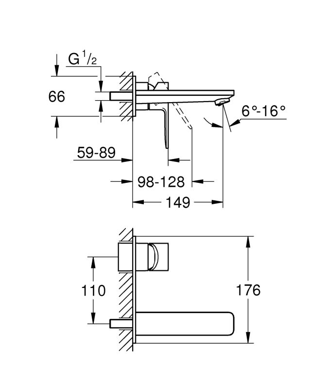 Змішувач для раковини на 2 отвори M-Size Grohe Lineare (19409001)