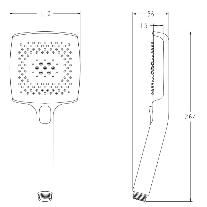 Лійка для душу Koer KP-0409-01 4 функції (Колір хром) (KR5413)