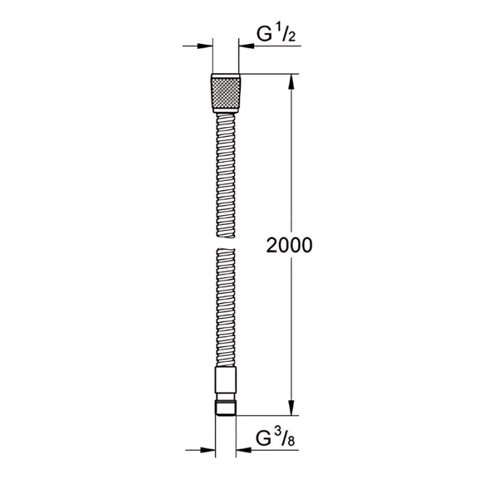 Шланг для змішувача на бортик ванни Grohe Relexaflex 2000 мм (28158001)