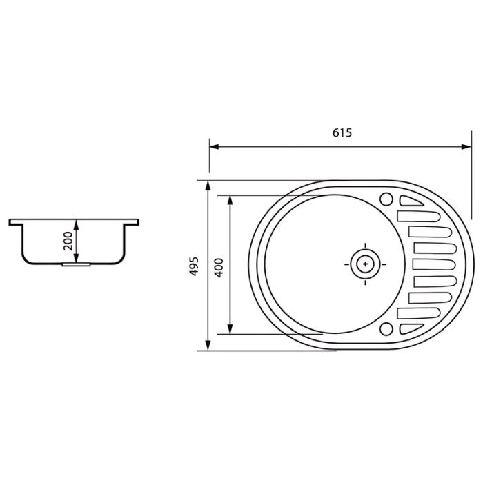 Мийка кухонна Zerix ZS-6250R-06 Бежева (ZX4549)