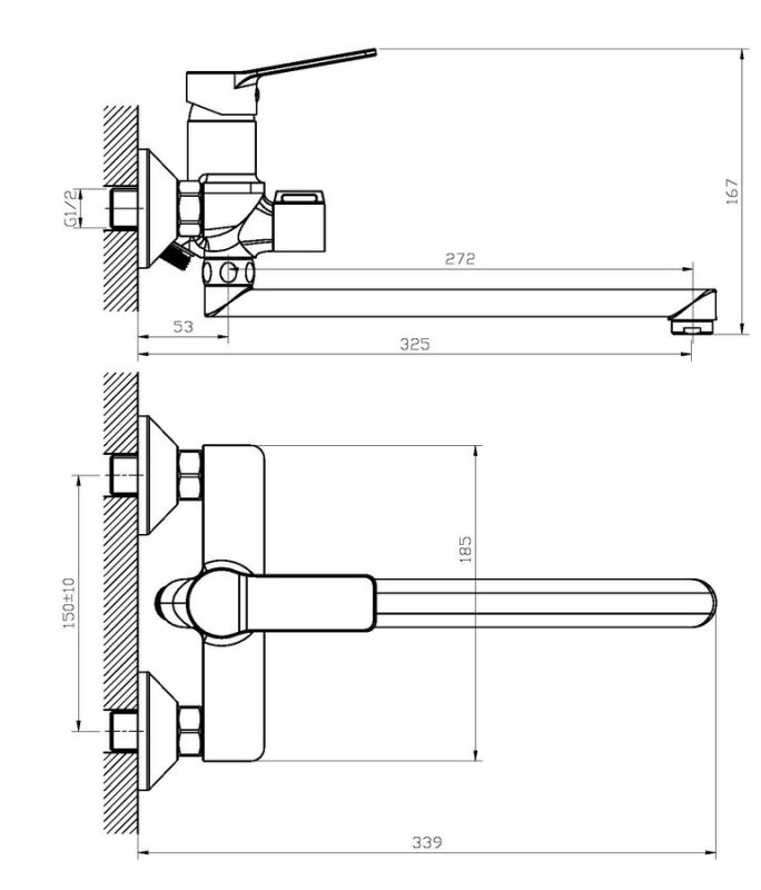 Змішувач для ванни Haiba Diana 006 (HB1016)