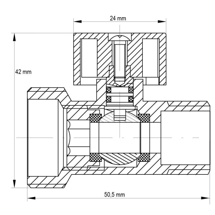 Кран триходовий 1/2Mx3/4Mx1/2F Koer KR.515 (KR0103)