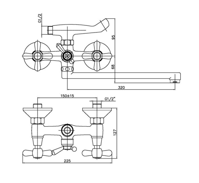 Змішувач для ванни Haiba Dominox 143 (HB0070)