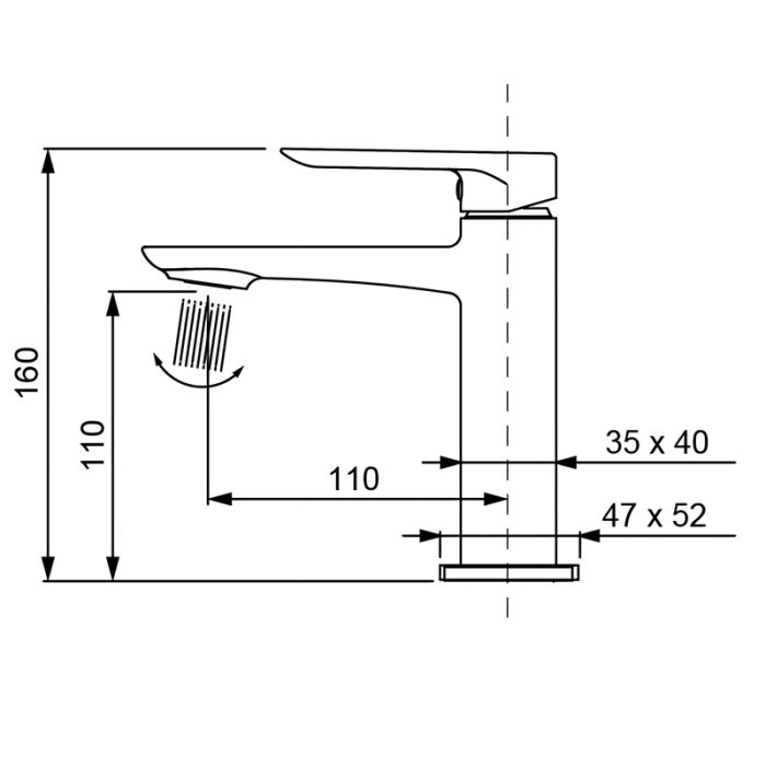 Змішувач для умивальника Koer KB-10028-12 (KR5291)