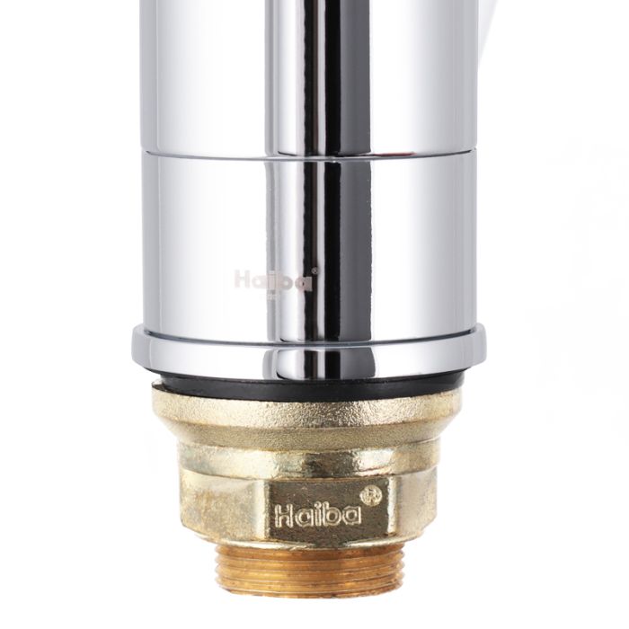 Змішувач для умивальника Haiba Magic 555 (15 см) з червоною ручкою (HB0673)