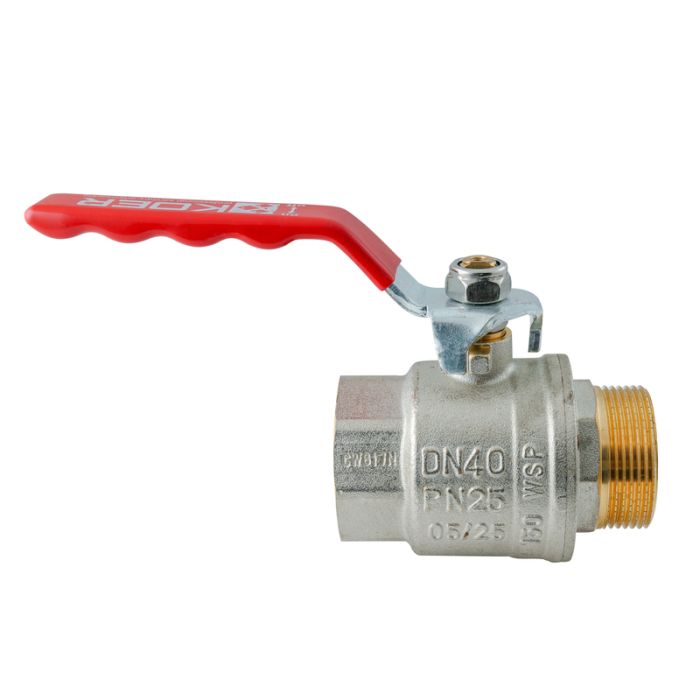 Кран кульовий ГШВ Koer Extreme KE.215-40 - 1 1/2" FM ручка "важіль" червона (KR5754)
