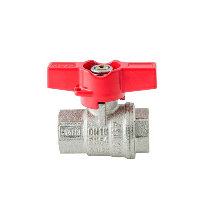 Кран кульовий ГГМ Koer Extreme KE.217-15 - 1/2" FF  ручка "метелик" червона (KR5756)