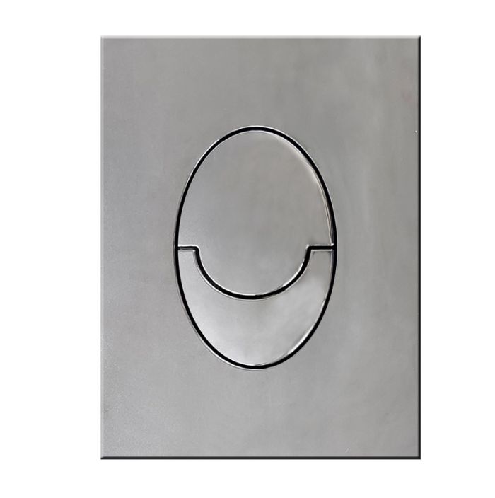 Панель змиву Koer KT-0606-02 157x198x10mm пластикова, кнопка закруглена (SS Color) (KR6238)