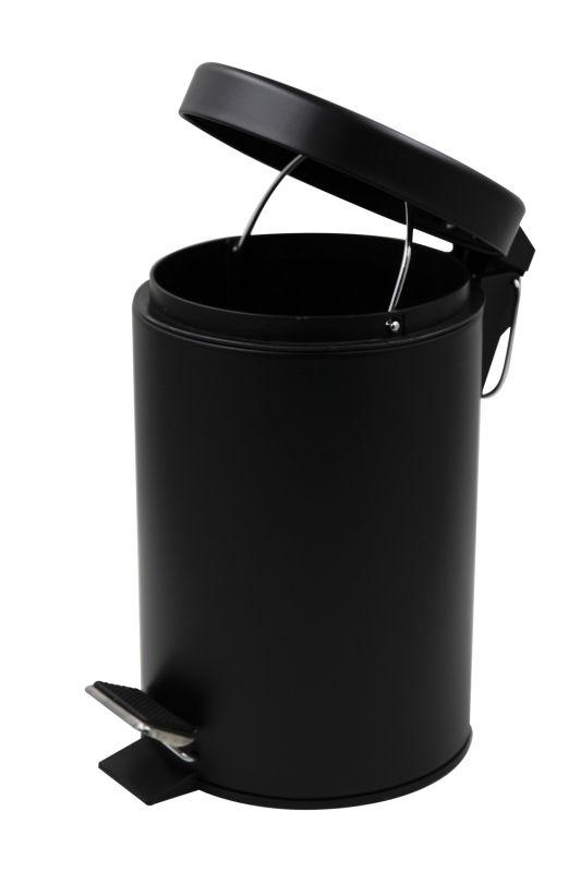 Відро для сміття кругле Zerix Solo-TC0103 Black 3 л колір чорний (ZX5896)