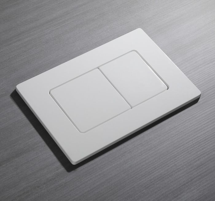 Панель змиву Koer KT-0602-03 240x160x10mm пластикова, кнопка квадратна (колір білий) (KR5180)