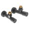 Комплект кранів для рушникосушки кутовий Koer KR.SET.535 BLACK - M1/2''xM1/2'' подовжений (KR5844)
