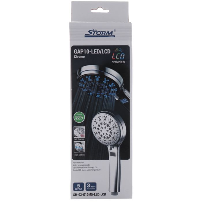 Лійка для душу Storm SH-02-G10M5-LED-LCD (ST0003)