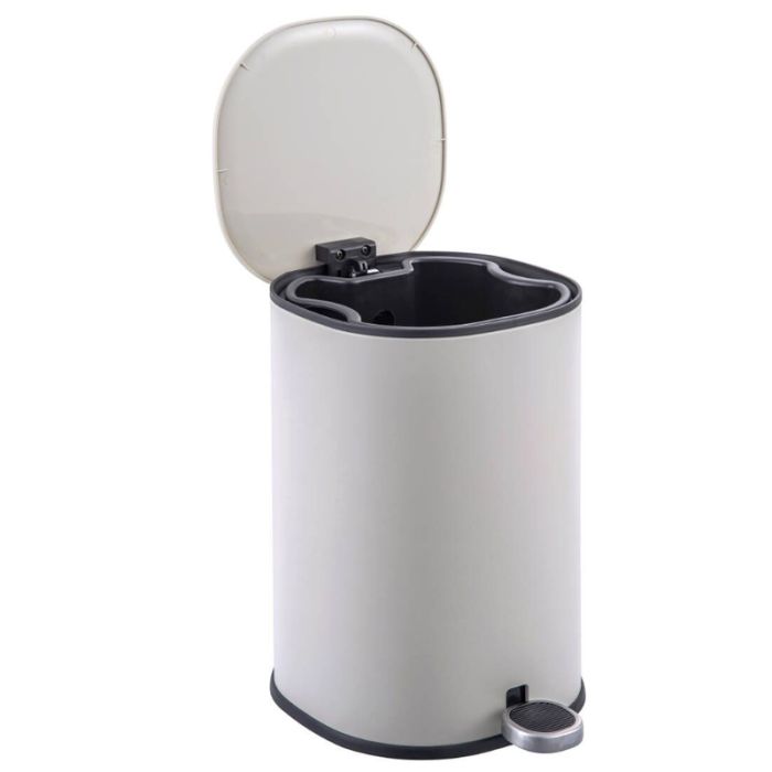 Відро для сміття з плавним закриттям овальне Zerix Prime-TC0105 White 5л колір білий (ZX5901)