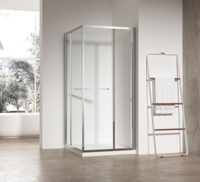 Душова кабіна без піддону Koer SR SC09-90x90x200-L-TR-01 прозоре скло Easy Clean 6мм Хром (KR5683)