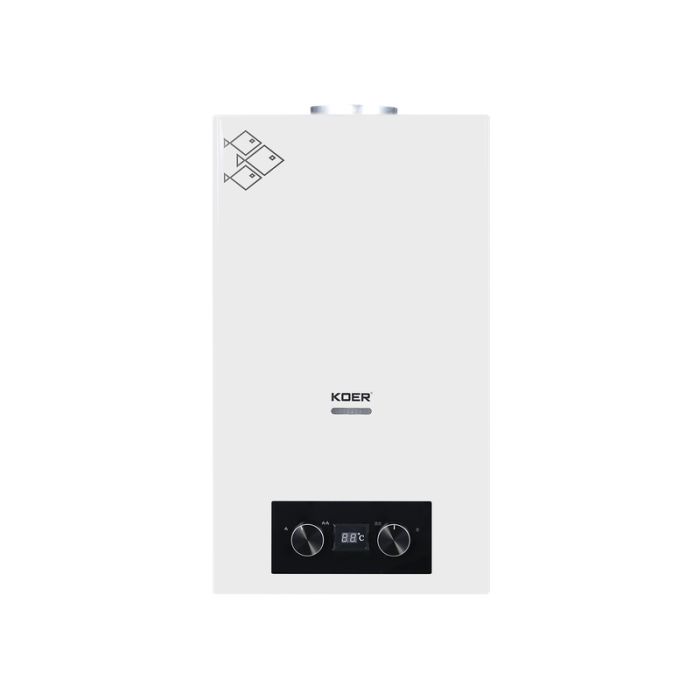 Газова колонка Koer KWH.G0110 WHITE димохідна 10 л/хв, колір білий (KR5553)