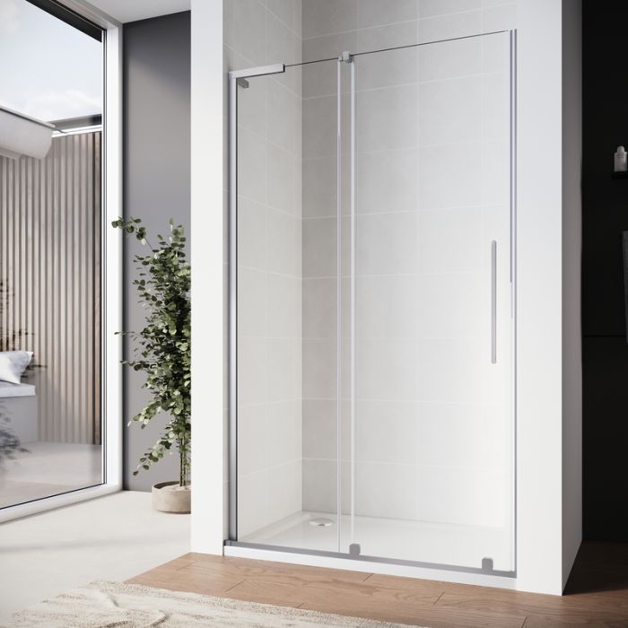Двері у нішу Walk-In розсувні Koer SR SD07-120x200-R-TR-01 прозоре скло Easy Clean 8мм Хром (KR5773)
