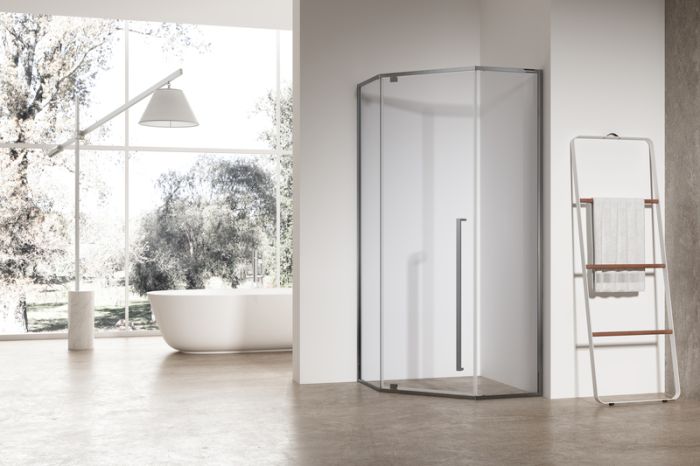 Душова кабіна без піддону Koer SR SC06-90x90x200-TR-07 прозоре скло Easy Clean 8мм, графіт (KR5366)