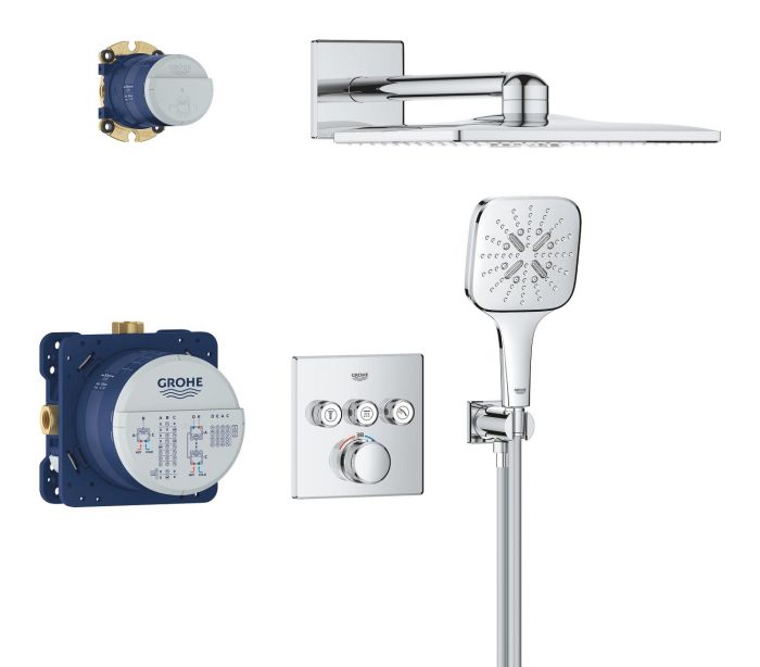 Душова система прихованого монтажу на 3 виходи з термостатом Grohe Grohtherm SmartControl (34864000)