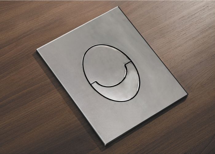 Панель змиву Koer KT-0606-02 157x198x10mm пластикова, кнопка закруглена (SS Color) (KR6238)