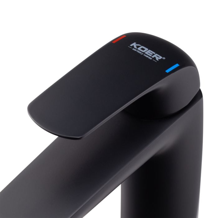 Змішувач для умивальника Koer KB-10008-05 (Колір чорний) (KR3471)