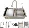 Мийка багатофункціональна Zerix ZH7546-SET-06 Decor SS Color з вбудованим змішувачем з нерж.cталі (ZM5596)