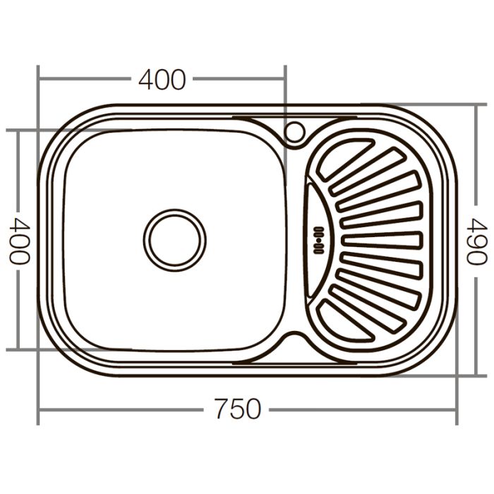 Мийка кухонна Zerix Z7549-08-180E (Satin) (ZX1606)