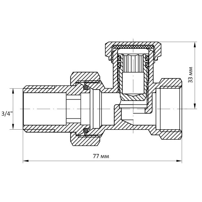 Вентиль прямий 3/4x3/4 Koer KR.904 (KR0141)