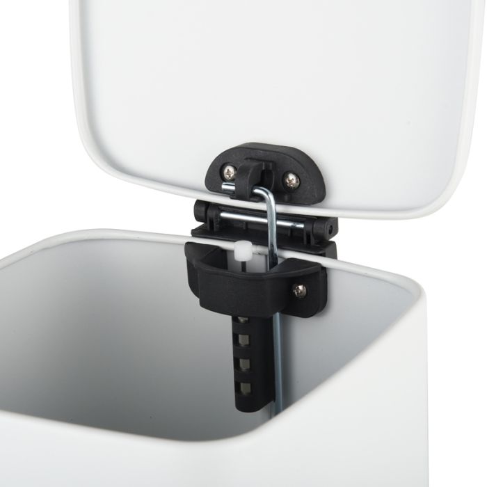 Відро для сміття з плавним закриттям квадратне Zerix Kubix-TC0106 White 6 л (колір білий) (ZX6109)