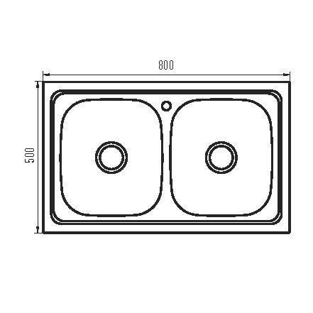 Мийка кухонна Zerix Z8050D-08-180MD Double (micro decor) (ZM0613)