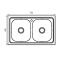 Мийка кухонна Zerix Z7848D-08-180MD Double (micro decor) (ZS0579)