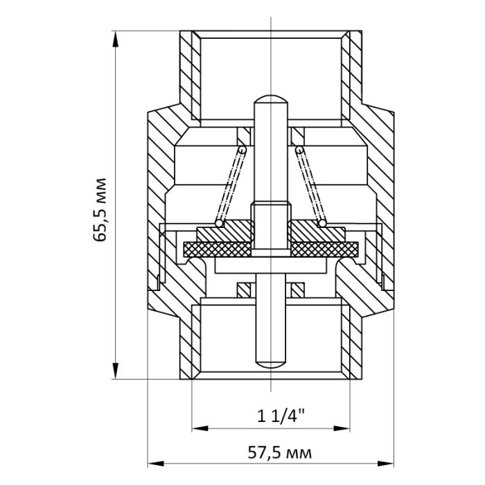 Клапан зворотний NEW 1-1/4" (Koer KR.172) (KR2777)