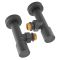 Комплект кранів для рушникосушки кутовий Koer KR.SET.535 BLACK - M1/2''xM1/2'' подовжений (KR5844)