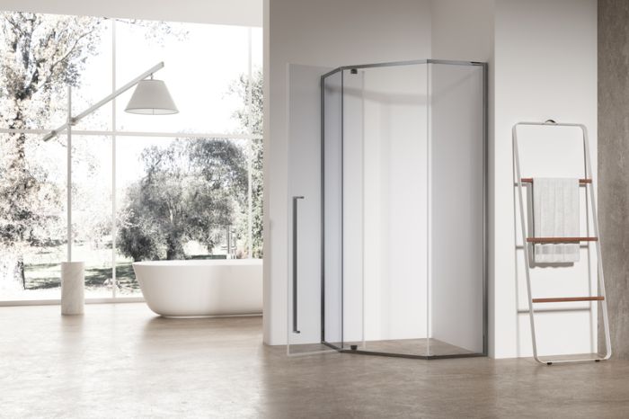 Душова кабіна без піддону Koer SR SC06-90x90x200-TR-07 прозоре скло Easy Clean 8мм, графіт (KR5366)