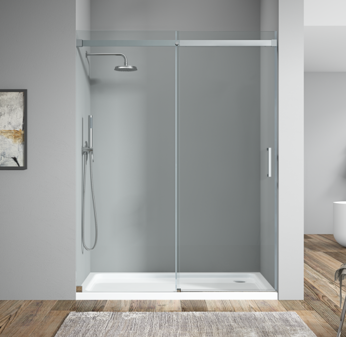 Двері в нішу Koer SR SD02-140x200-TR-01 прозоре скло Easy Clean 8мм, хром (KR5383)