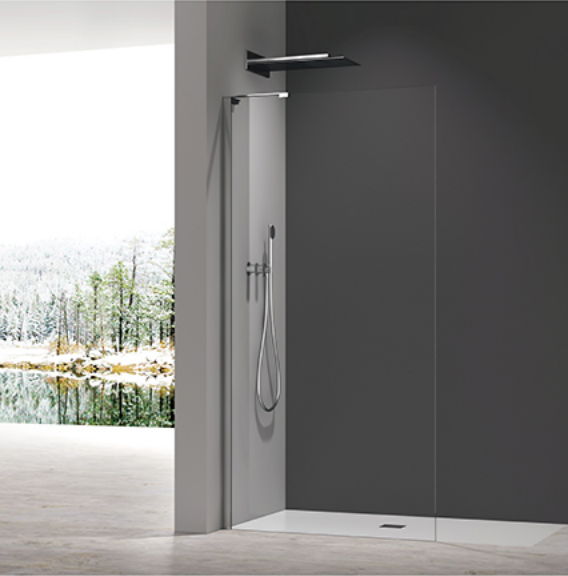 Душова перегородка Koer SR SP02-100x200-TR-07 Walk-In прозоре скло Easy Clean 8мм, графіт (KR5397)