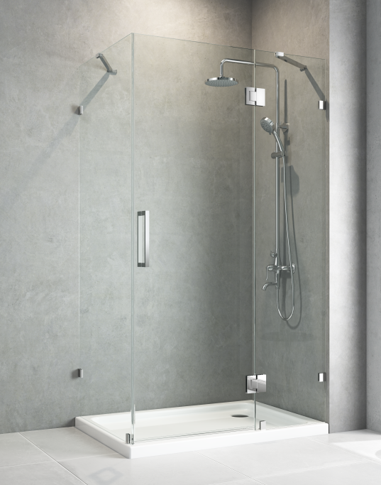 Бічна стінка до кабіни Koer SR SW04-90x200-TR-07 прозоре скло Easy Clean 10мм, графіт (KR5391)