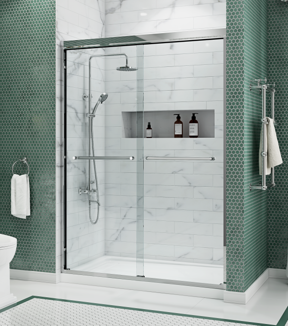 Двері в нішу Koer SR SD03-140x200-TR-01 прозоре скло Easy Clean 8мм, хром (KR5385)