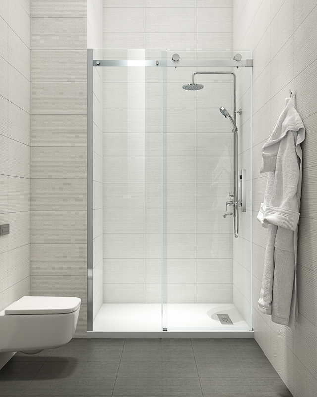 Двері в нішу Koer SR SD01-140x200-TR-01 прозоре скло Easy Clean 8мм, хром (KR5380)