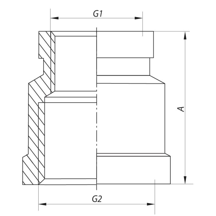 Муфта редукційна 1/2"х3/4" Koer KF.C0608 (KF0019)