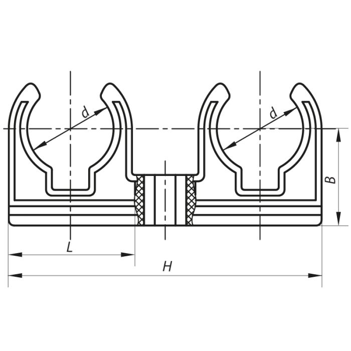 Подвійне кріплення для PPR труби 25 KOER K0081.PRO (KP0097)