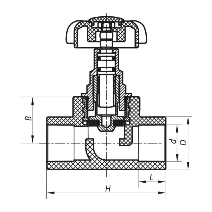 Кран вентильний 40 Koer PPR K0186.PRO (KP0240)
